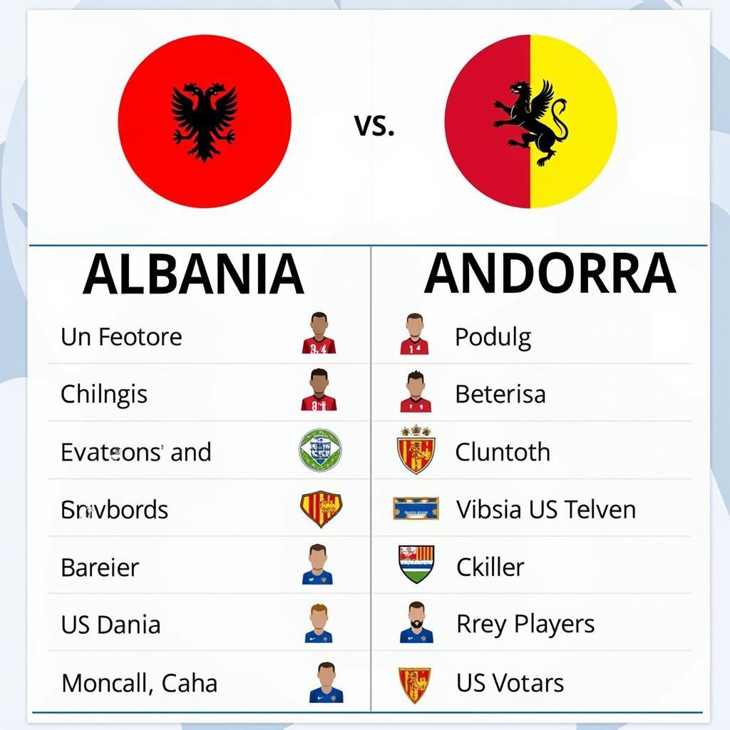 Điểm mạnh và điểm yếu của Albania và Andorra