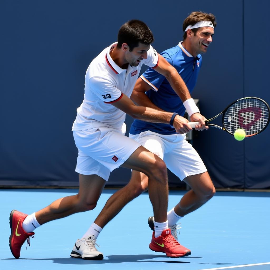 Djokovic và Federer tại US Open 2015