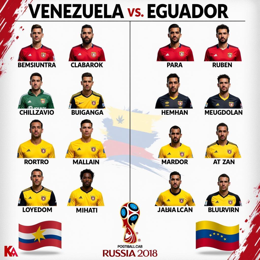 Đội Hình Venezuela và Ecuador