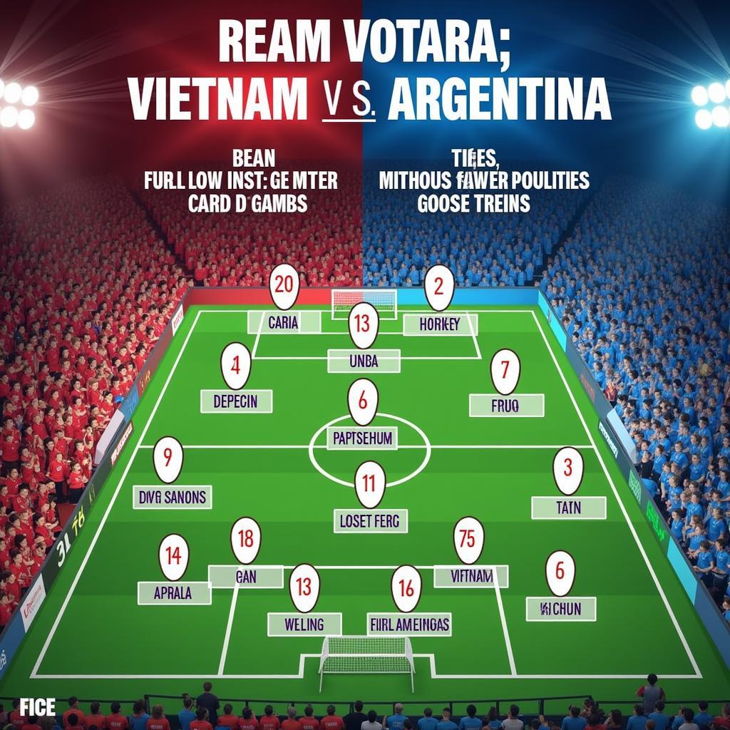 Đội hình ra sân dự kiến của Việt Nam và Argentina