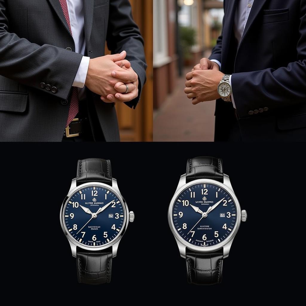 Hình ảnh người đeo đồng hồ Ulysse Nardin và IWC