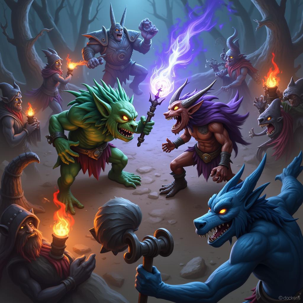 Combat tổng giữa Troll và Elves trong Dota 2