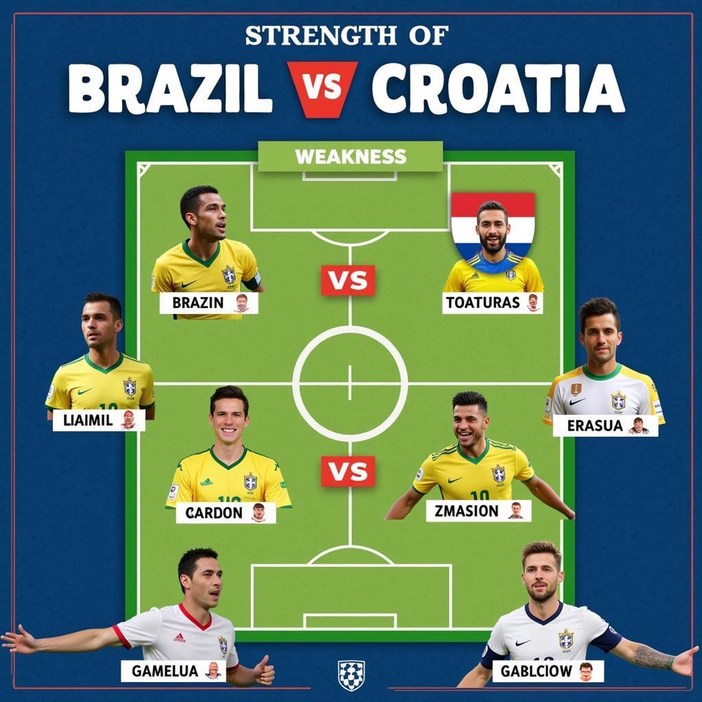 So sánh lực lượng Brazil vs Croatia