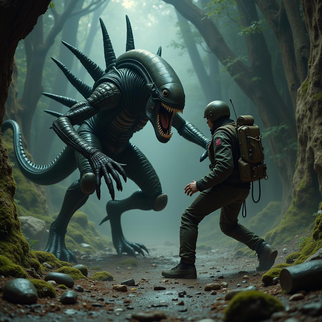 Xenomorph tấn công Engineer bằng tốc độ và sức mạnh