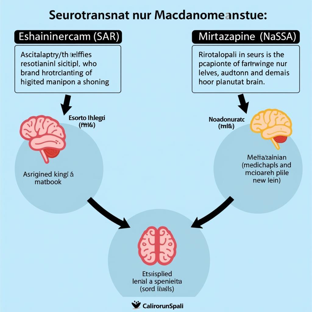 Cơ chế Tác Dụng của Escitalopram và Mirtazapine