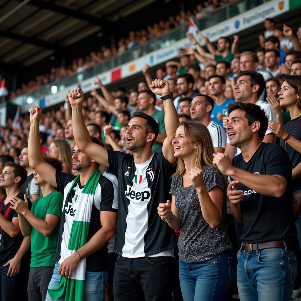 Fan hâm mộ theo dõi trận đấu Juventus vs Bologna