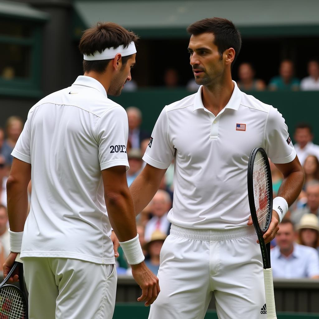 Federer và Djokovic tại Wimbledon 2019