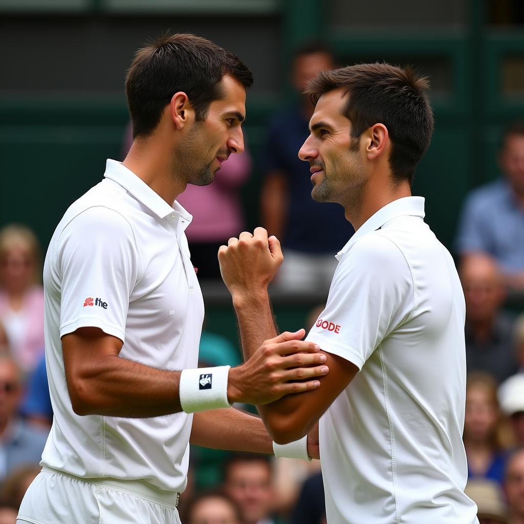 Federer và Djokovic tại chung kết Wimbledon 2019