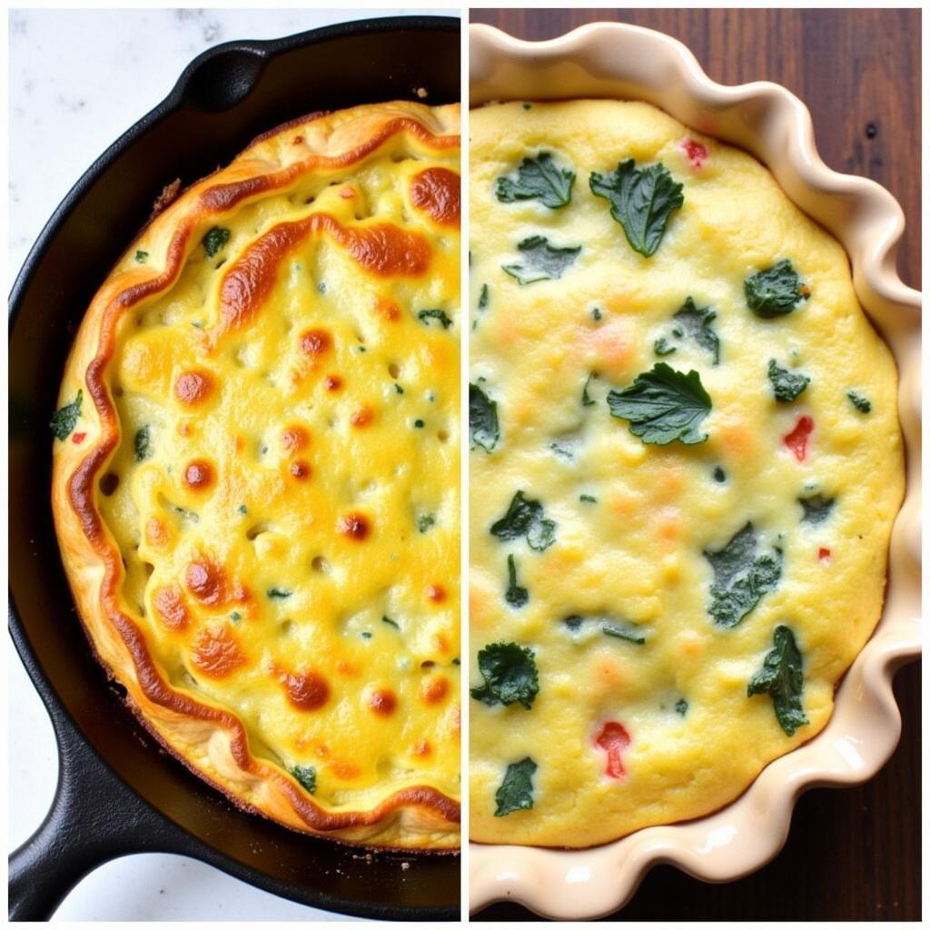 So sánh hình dạng Frittata và Quiche