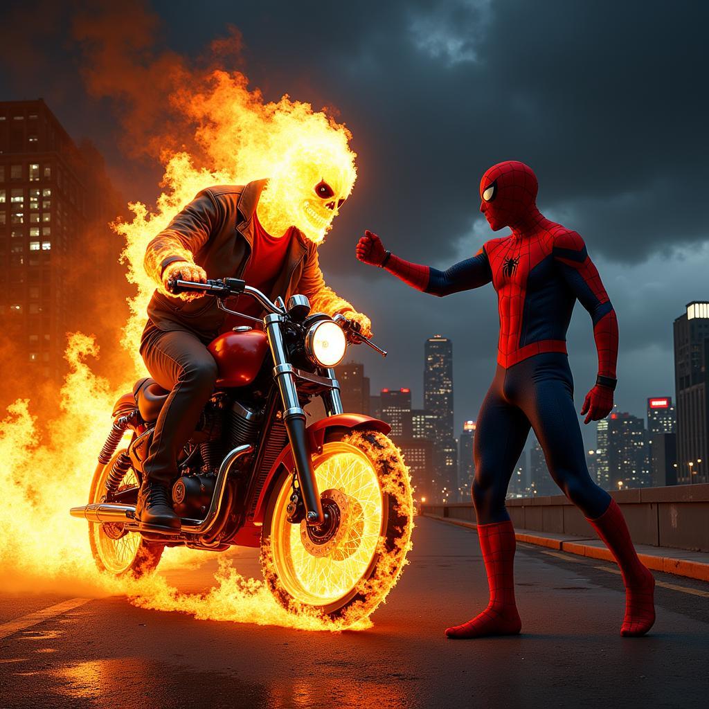 Ghost Rider đối đầu Spiderman