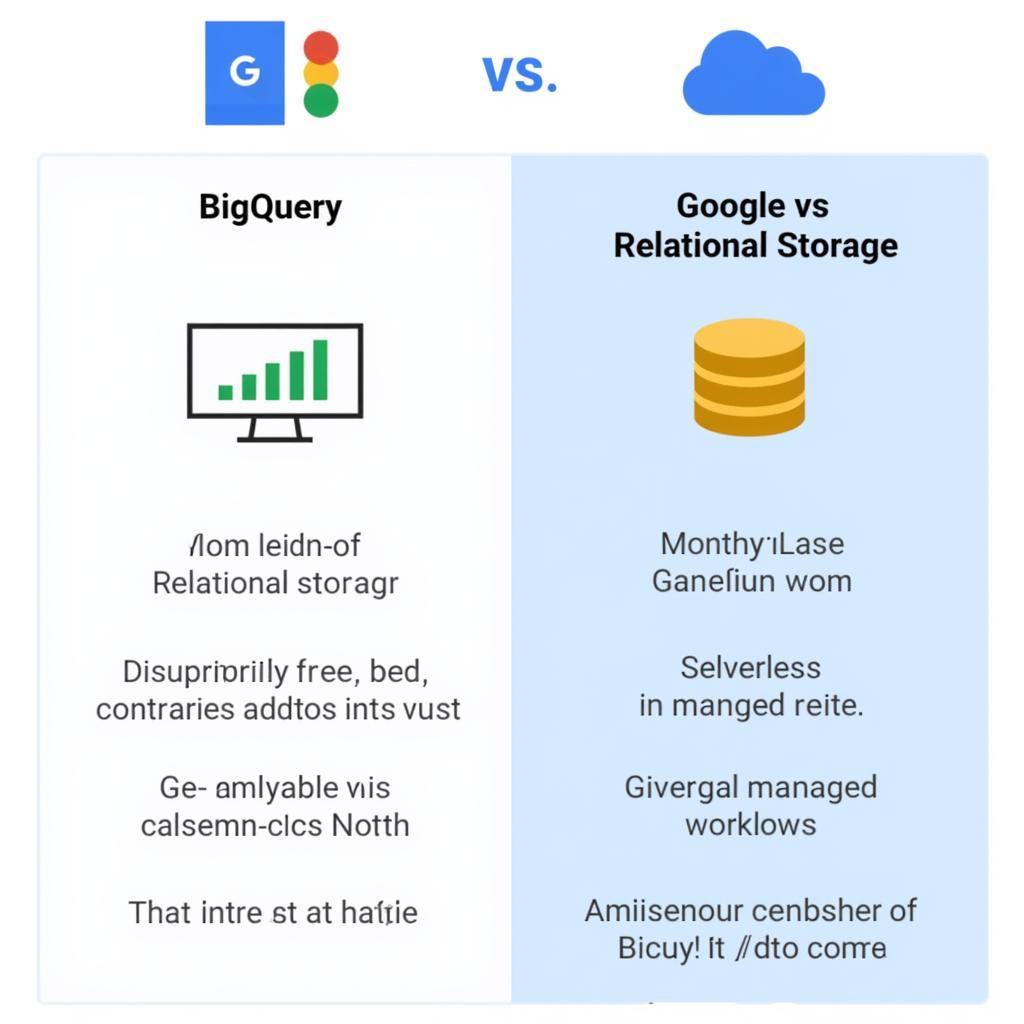 So sánh kiến trúc Google BigQuery và Google Cloud SQL