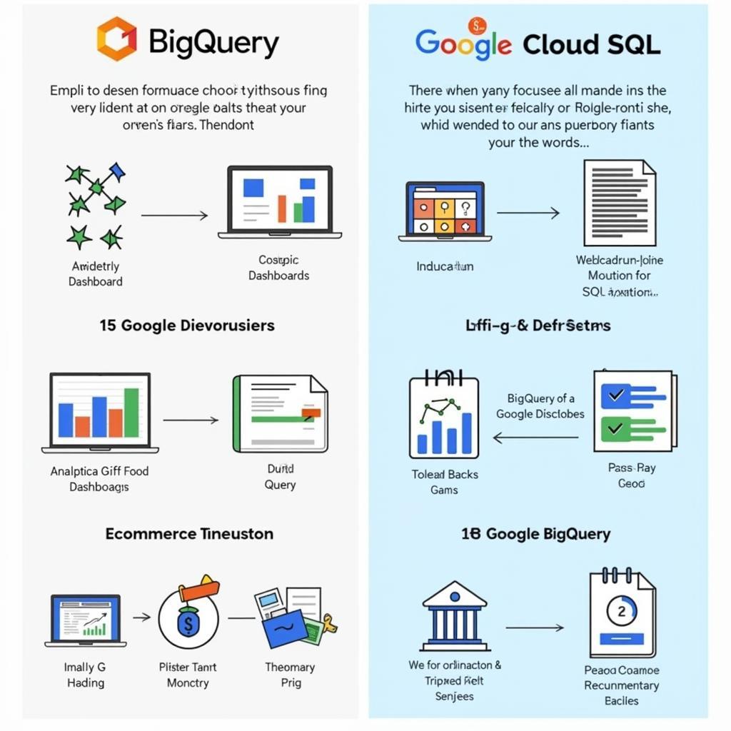 So sánh các trường hợp sử dụng của Google BigQuery và Google Cloud SQL