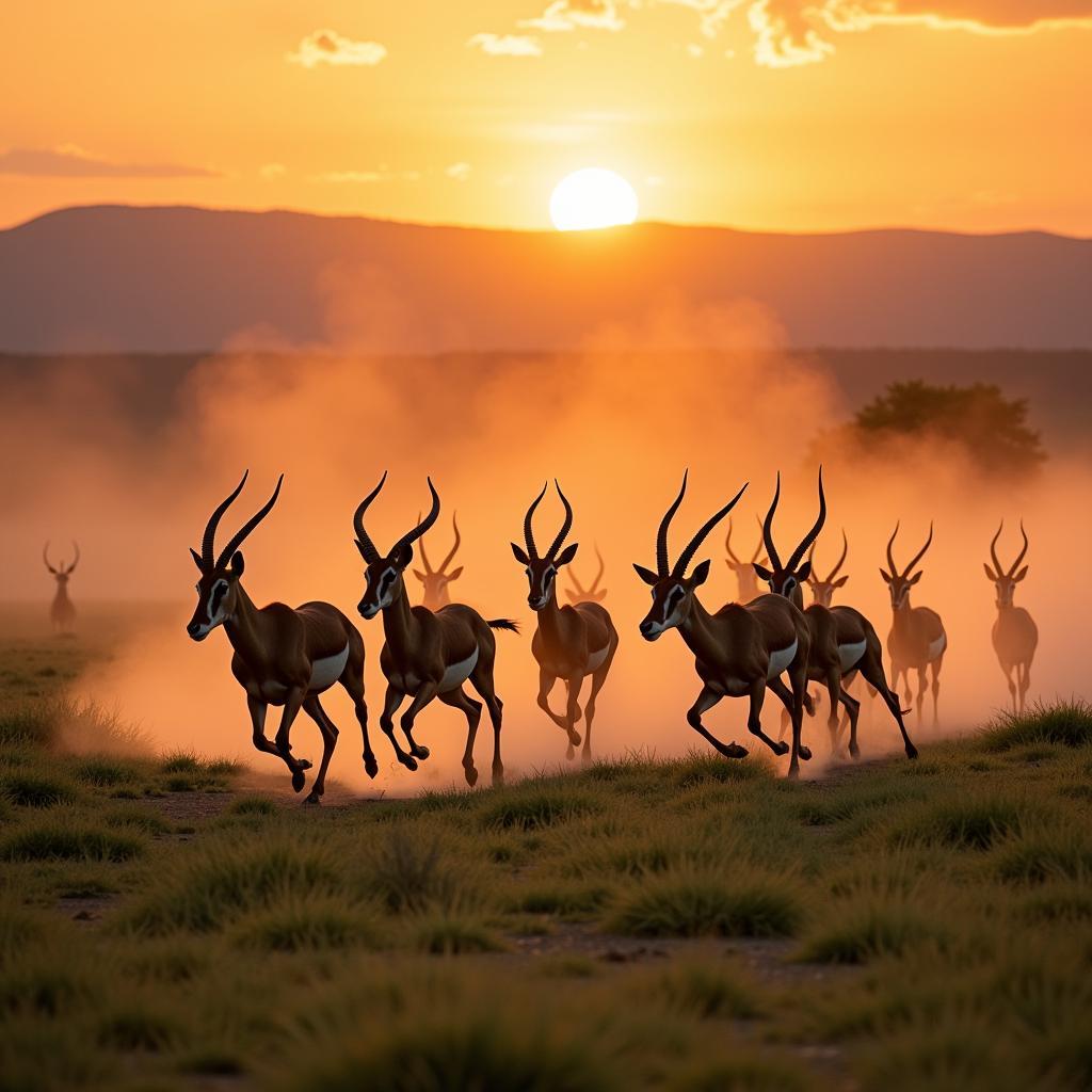 Hành vi chạy của đàn Gazelle