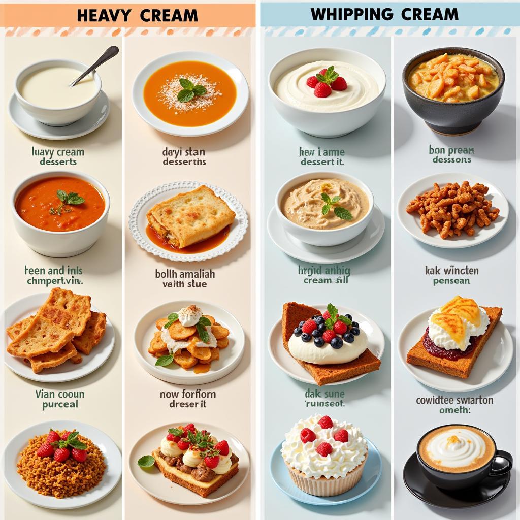 Công dụng của heavy cream và whipping cream trong nấu ăn