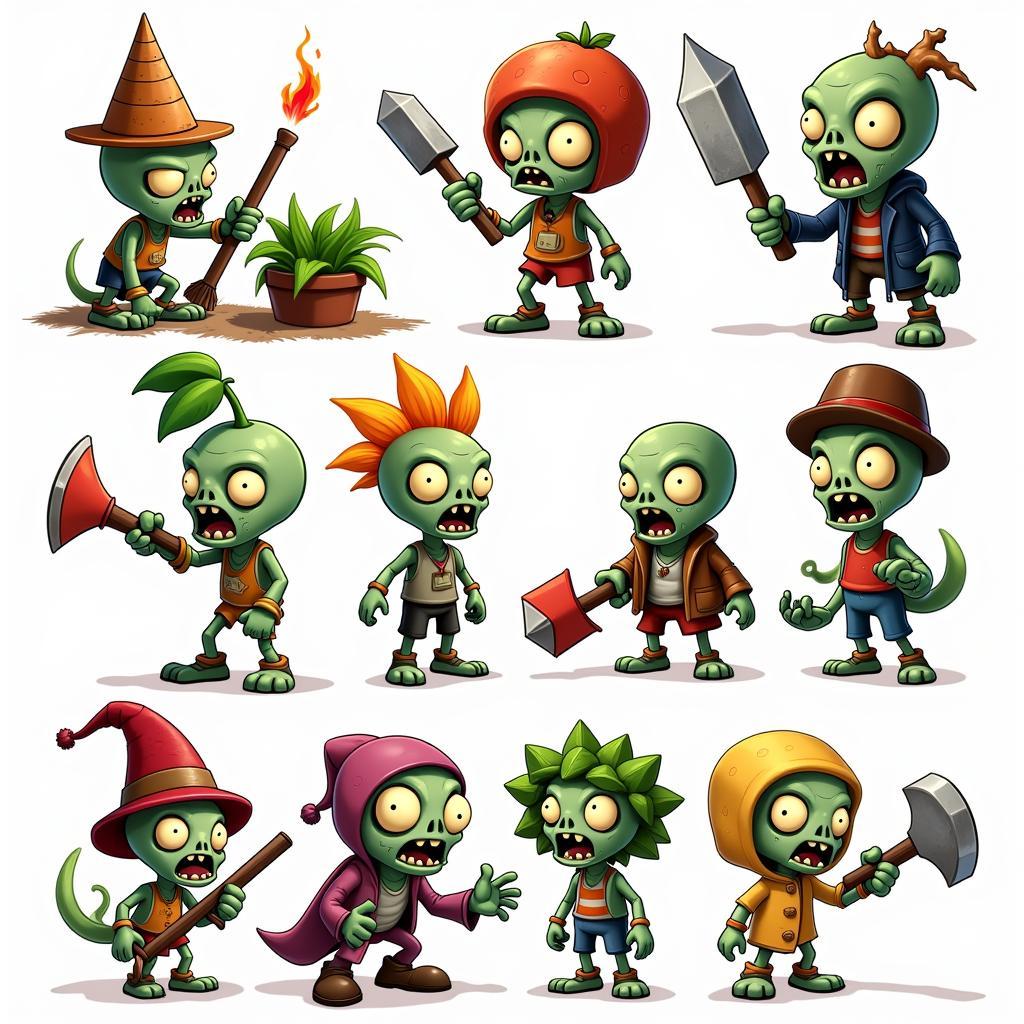 Hình ảnh zombie độc đáo trong Plants vs. Zombies 2