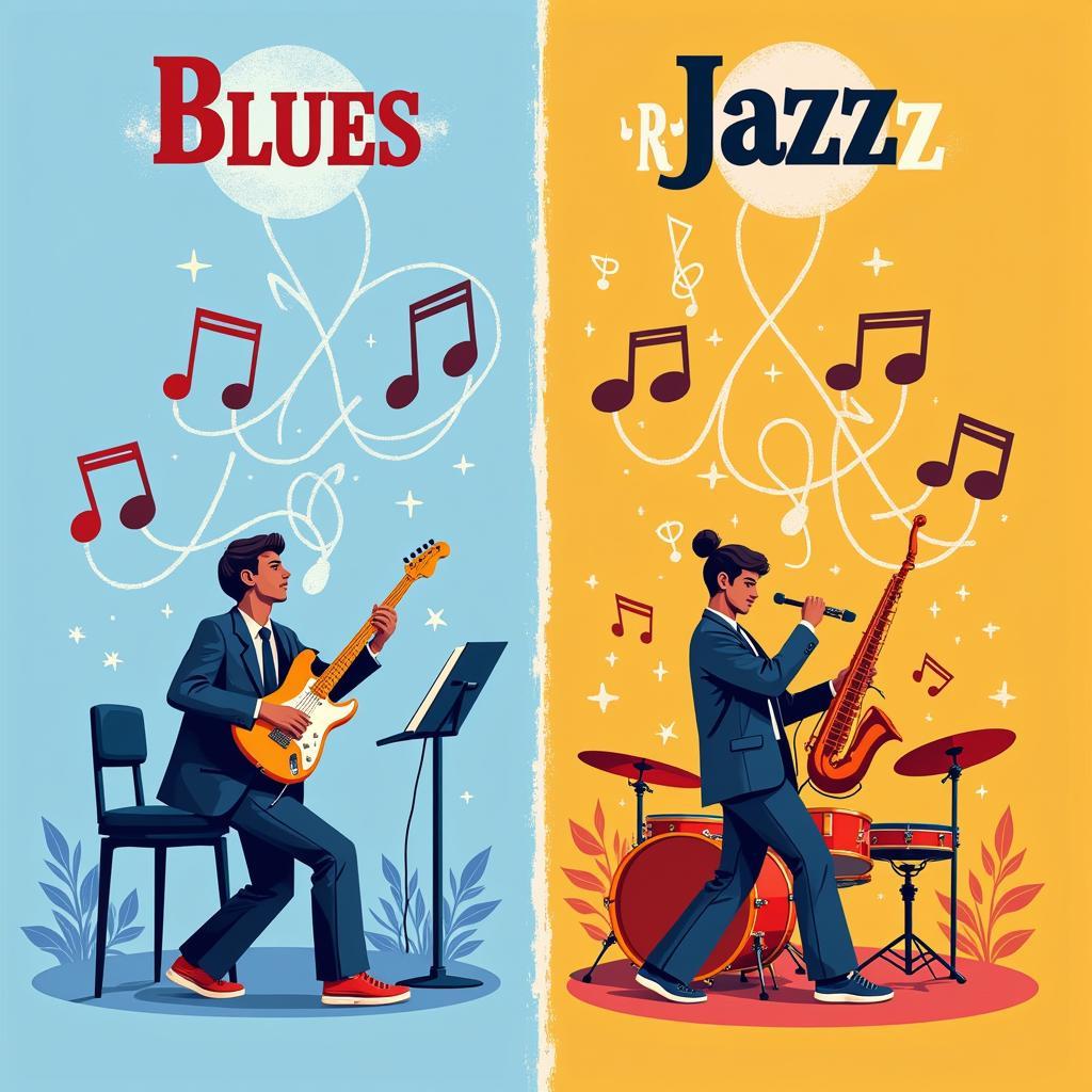 Hòa âm và ngẫu hứng trong Blue và Jazz