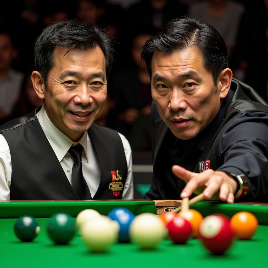 Hai huyền thoại billiards Efren Reyes và Chao Fong Pang