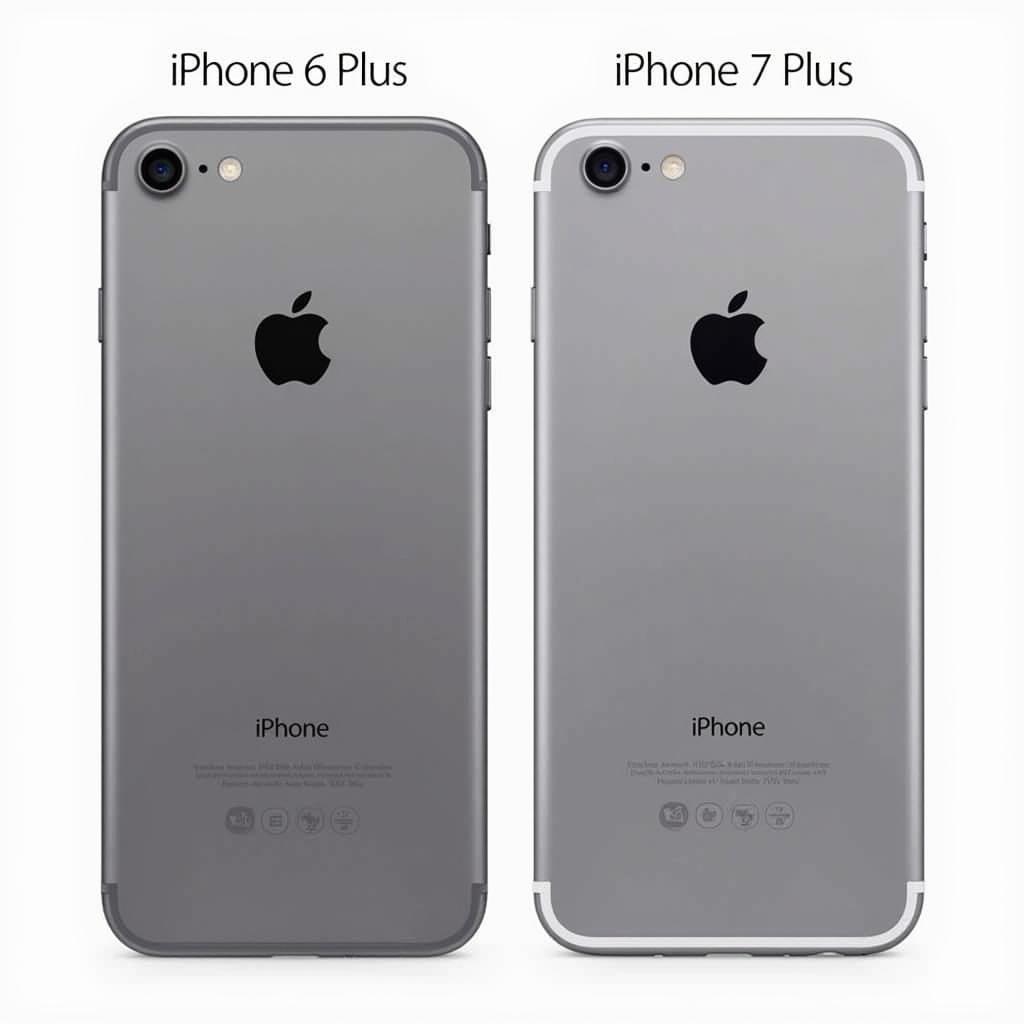 So sánh thiết kế iPhone 6s Plus và 7 Plus