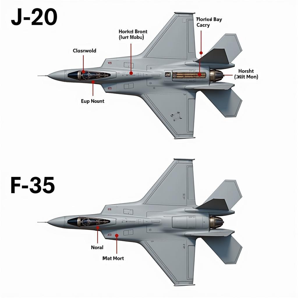 So sánh vũ khí và tải trọng J-20 và F-35