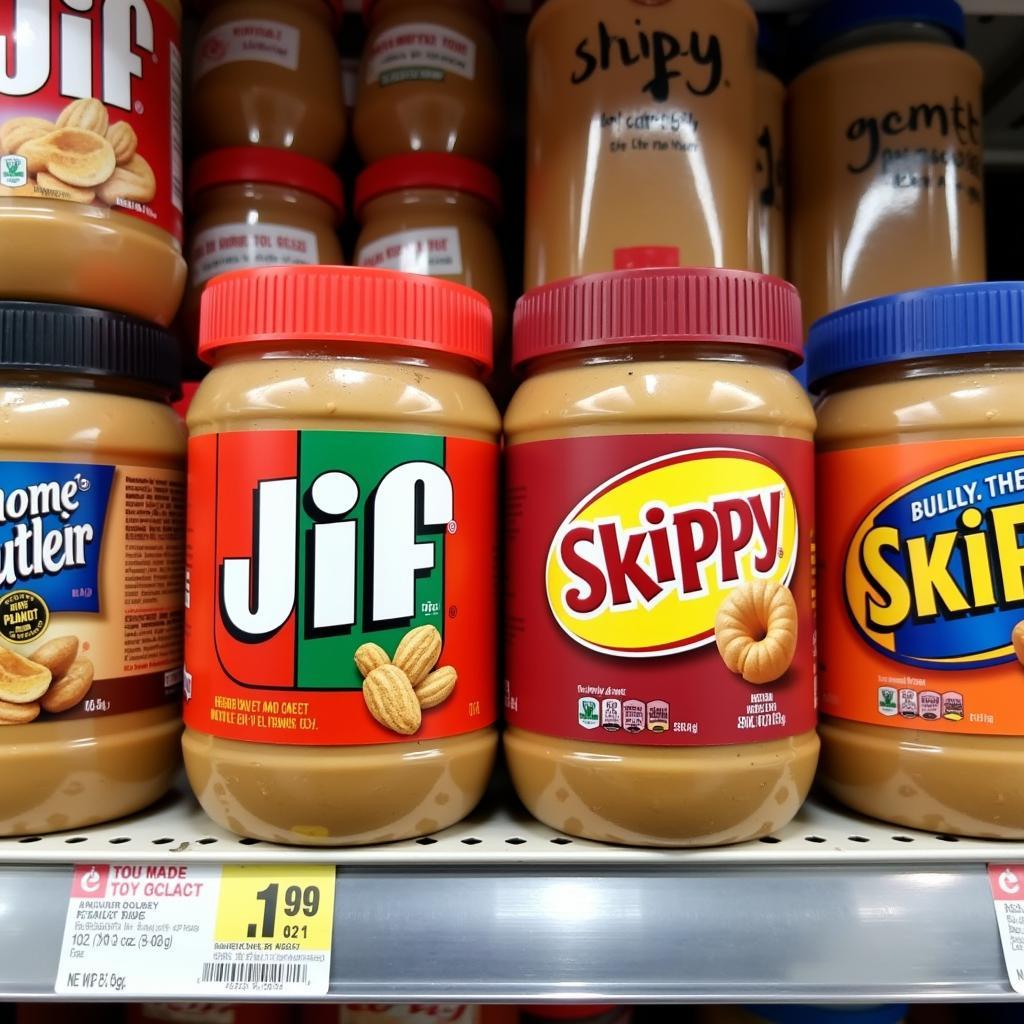 Jif và Skippy trên kệ siêu thị