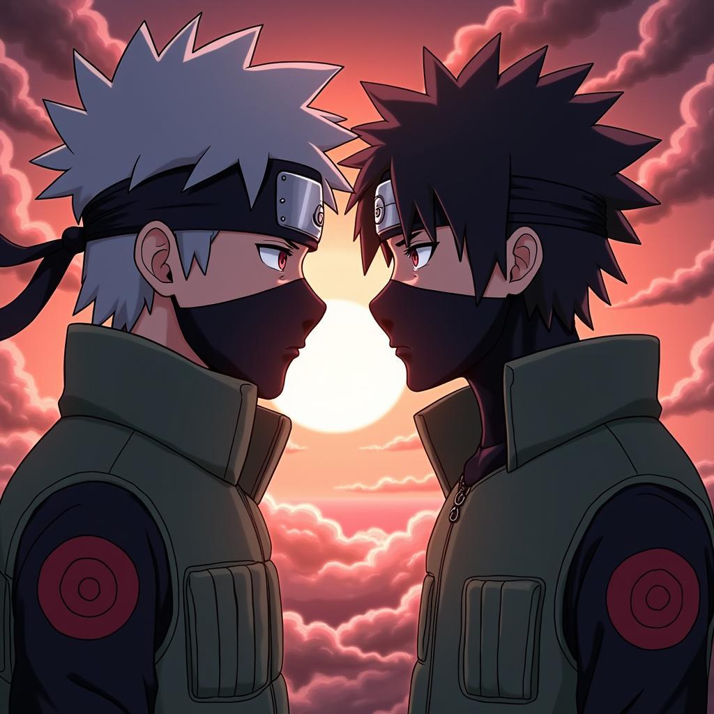 Kakashi và Obito đối đầu