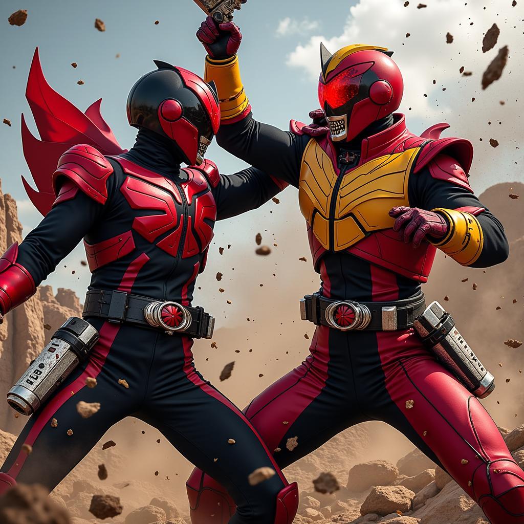 Kamen Rider Decade vs Gokai Red Đối Đầu