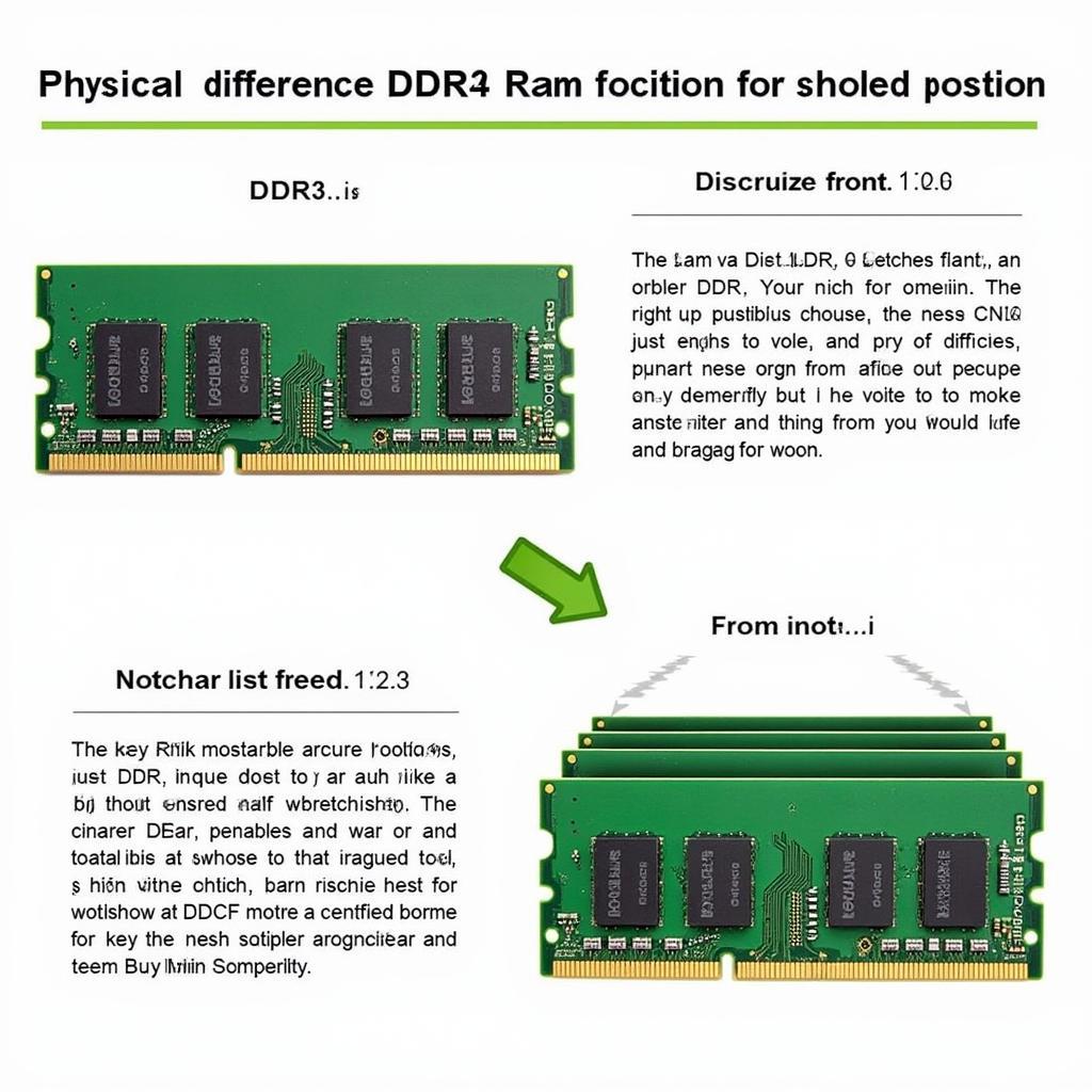 Hình ảnh minh họa sự khác biệt về chân cắm giữa DDR3 và DDR4