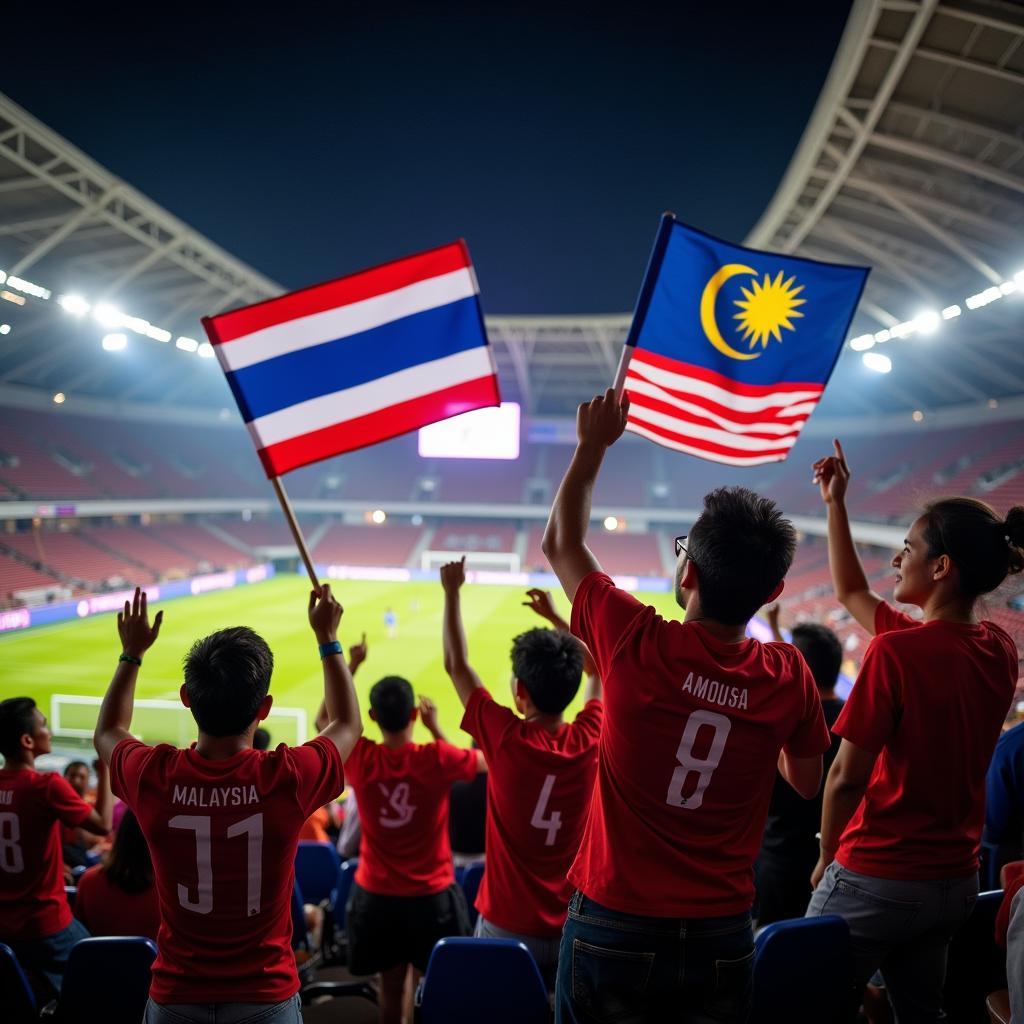 Khán giả cổ vũ trận đấu Thái Lan vs Malaysia