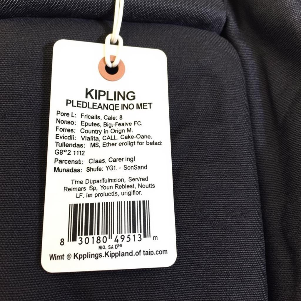 Kiểm tra tem mác túi Kipling