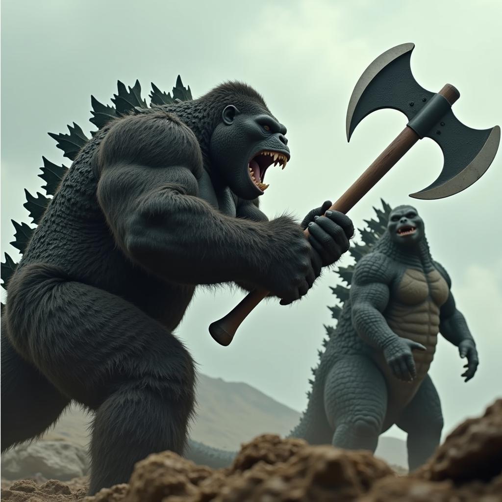 Kong Cầm Rìu Chiến Đấu Godzilla