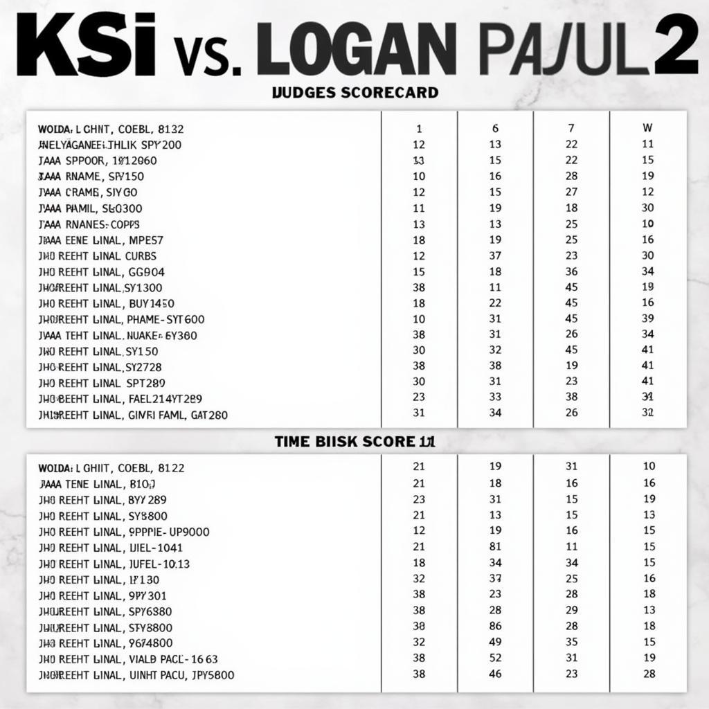 KSI vs Logan Paul 2 Judges' Scorecards