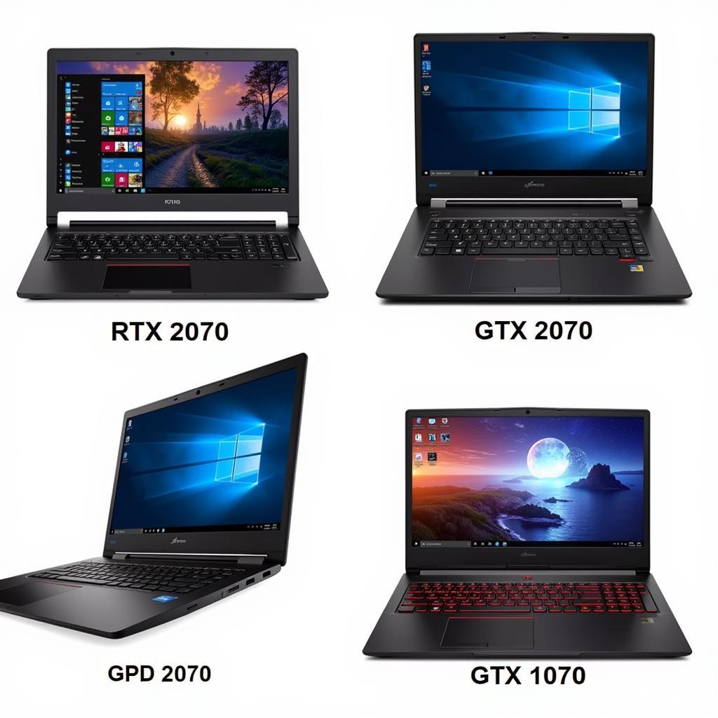 Laptop gaming với card đồ họa RTX 2070 và GTX 1070