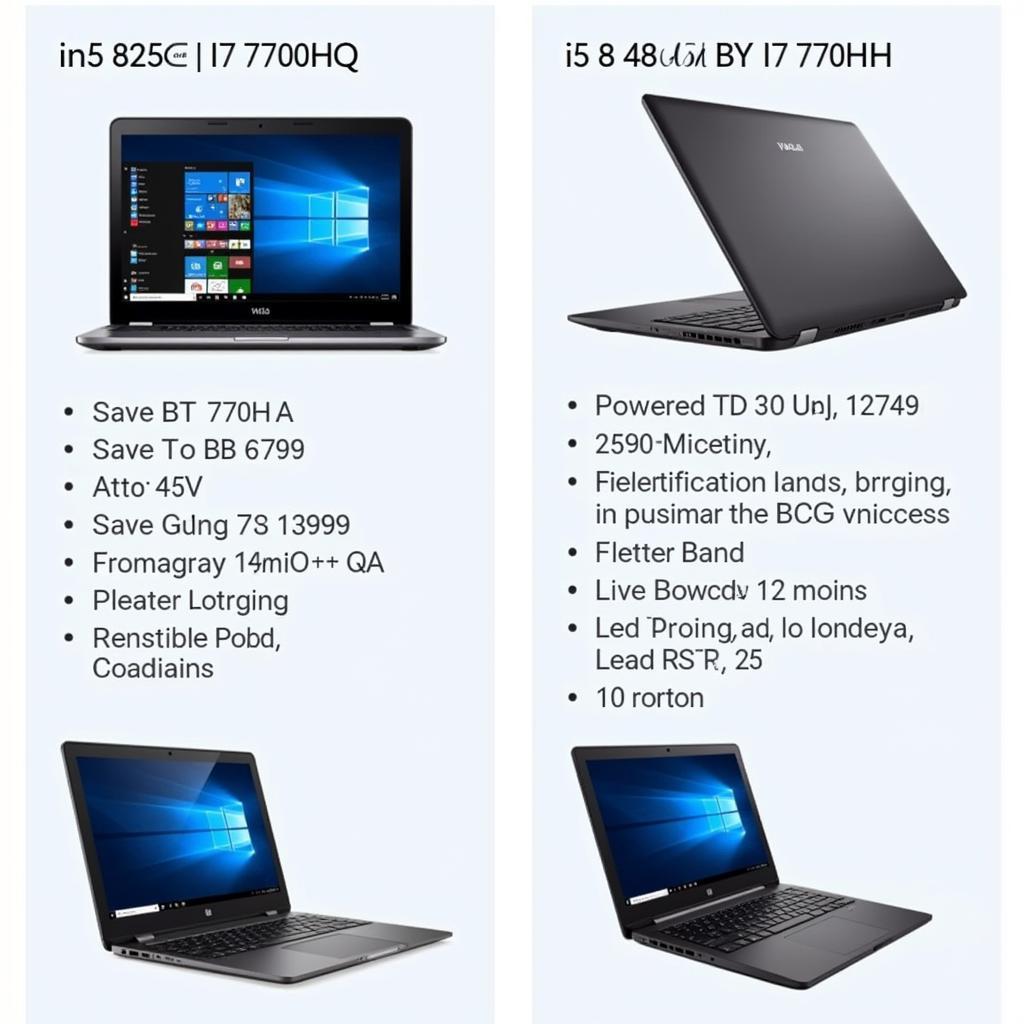 Laptop sử dụng i7 7700HQ và i5 8300H