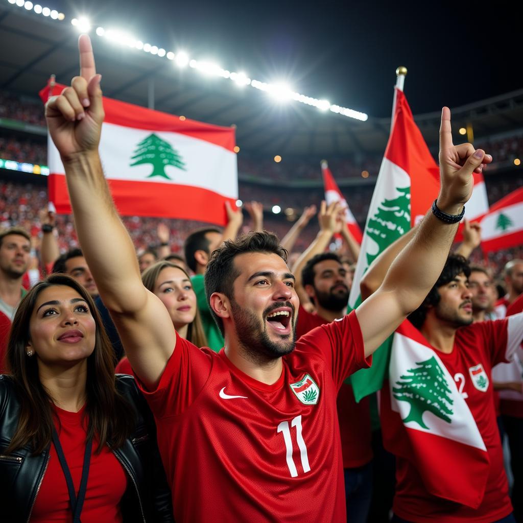 Cổ động viên Lebanon vs Tajikistan