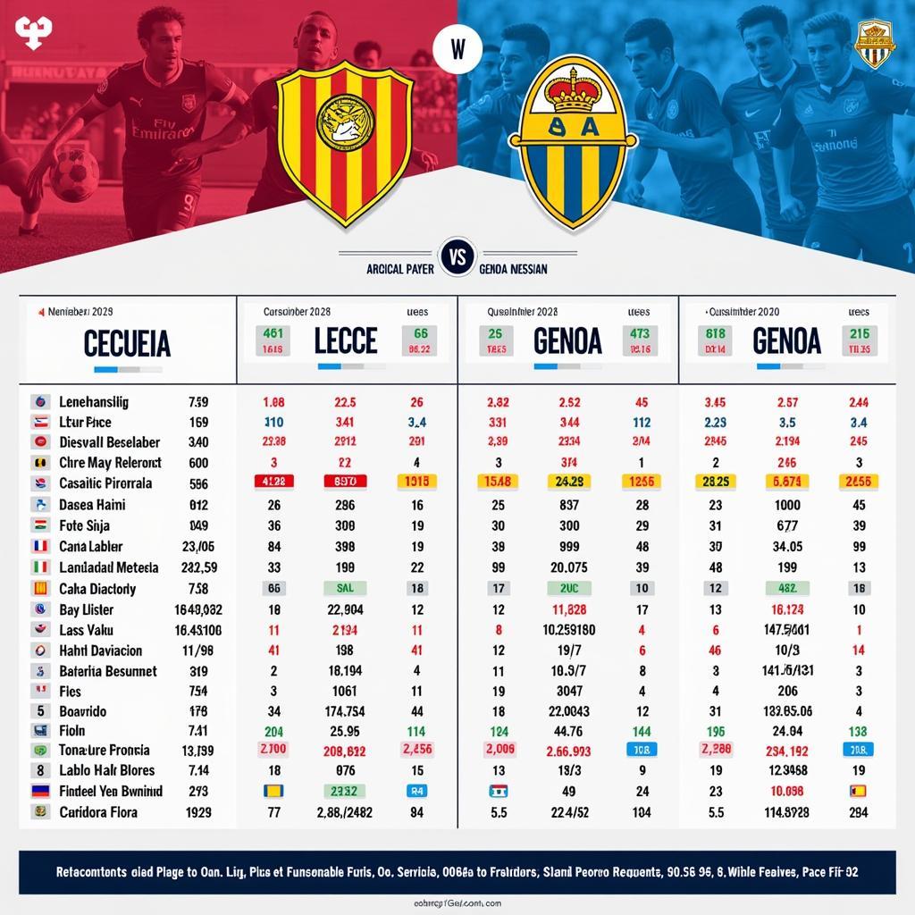 Lecce vs Genoa: So Sánh Lực Lượng