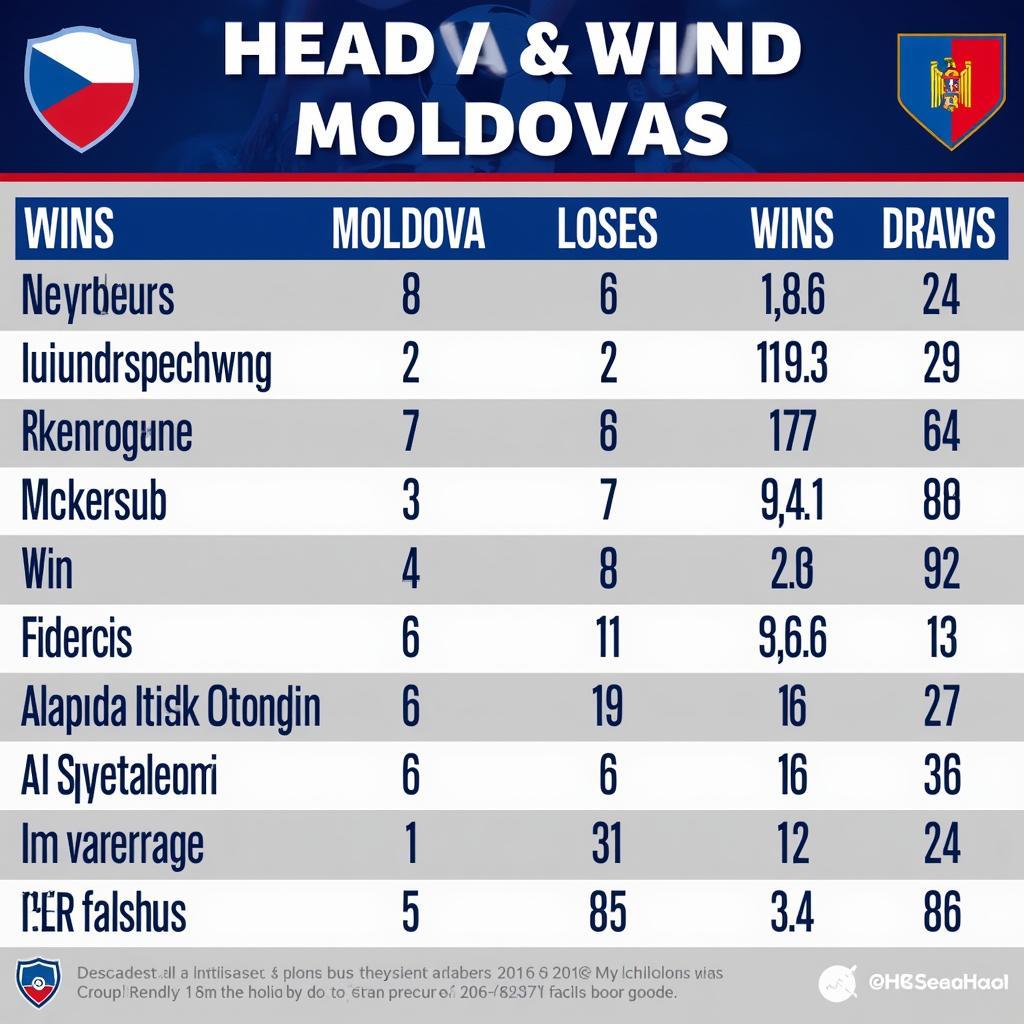 Lịch sử đối đầu Ch Séc vs Moldova