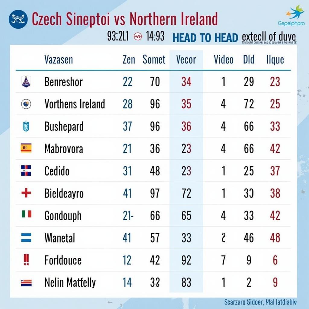 Lịch sử đối đầu giữa Czech Republic và Northern Ireland