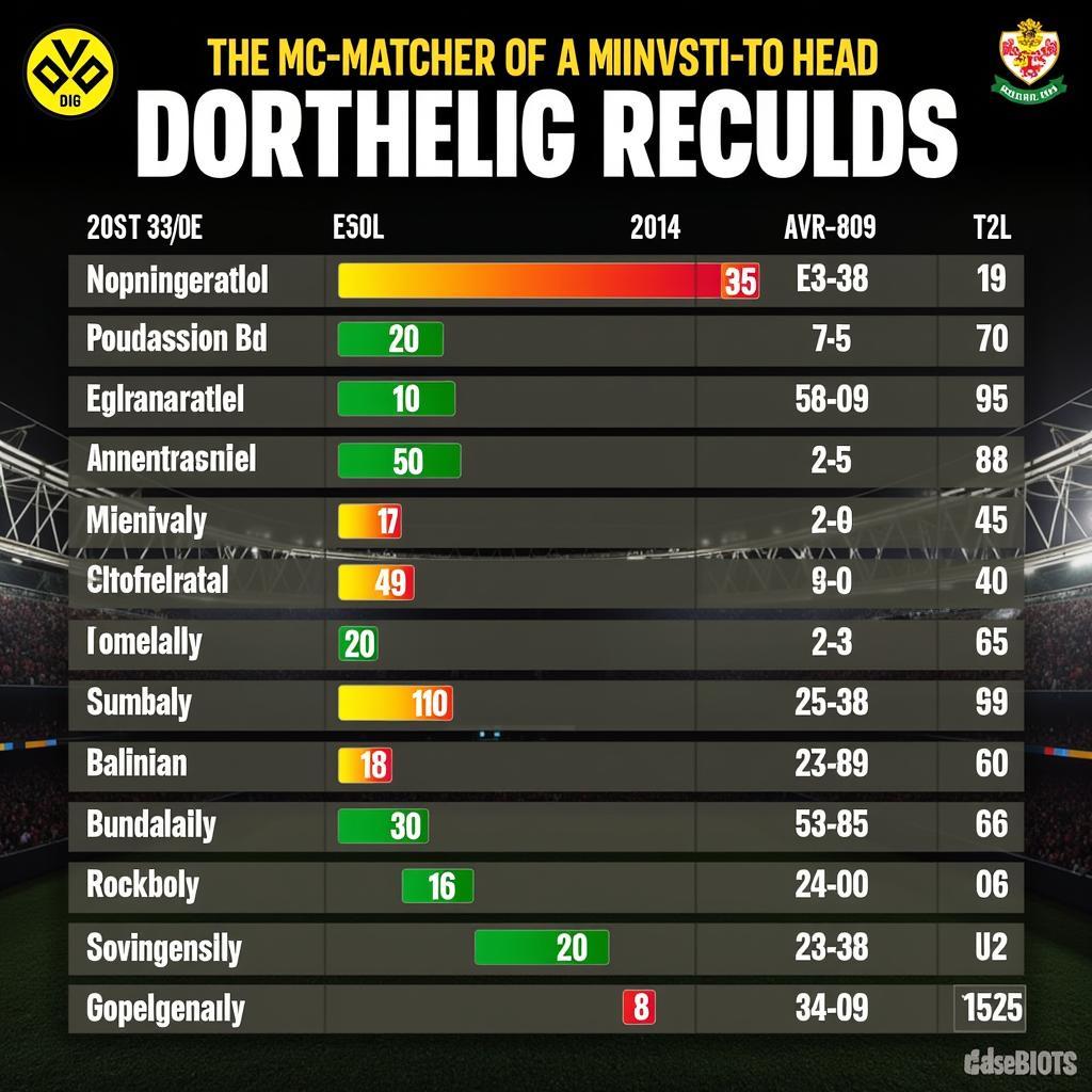 Lịch sử đối đầu giữa Dortmund và đối thủ