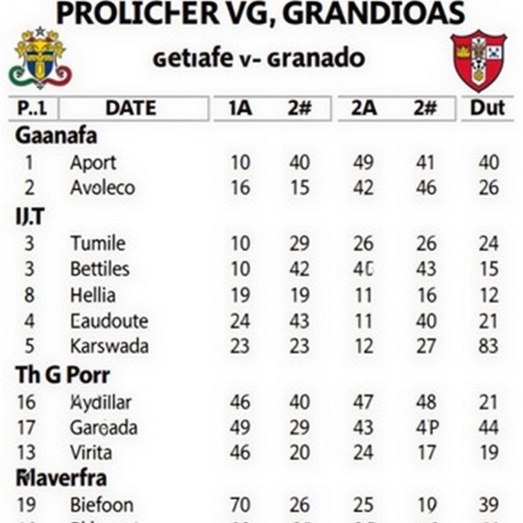 Lịch sử đối đầu giữa Getafe và Granada