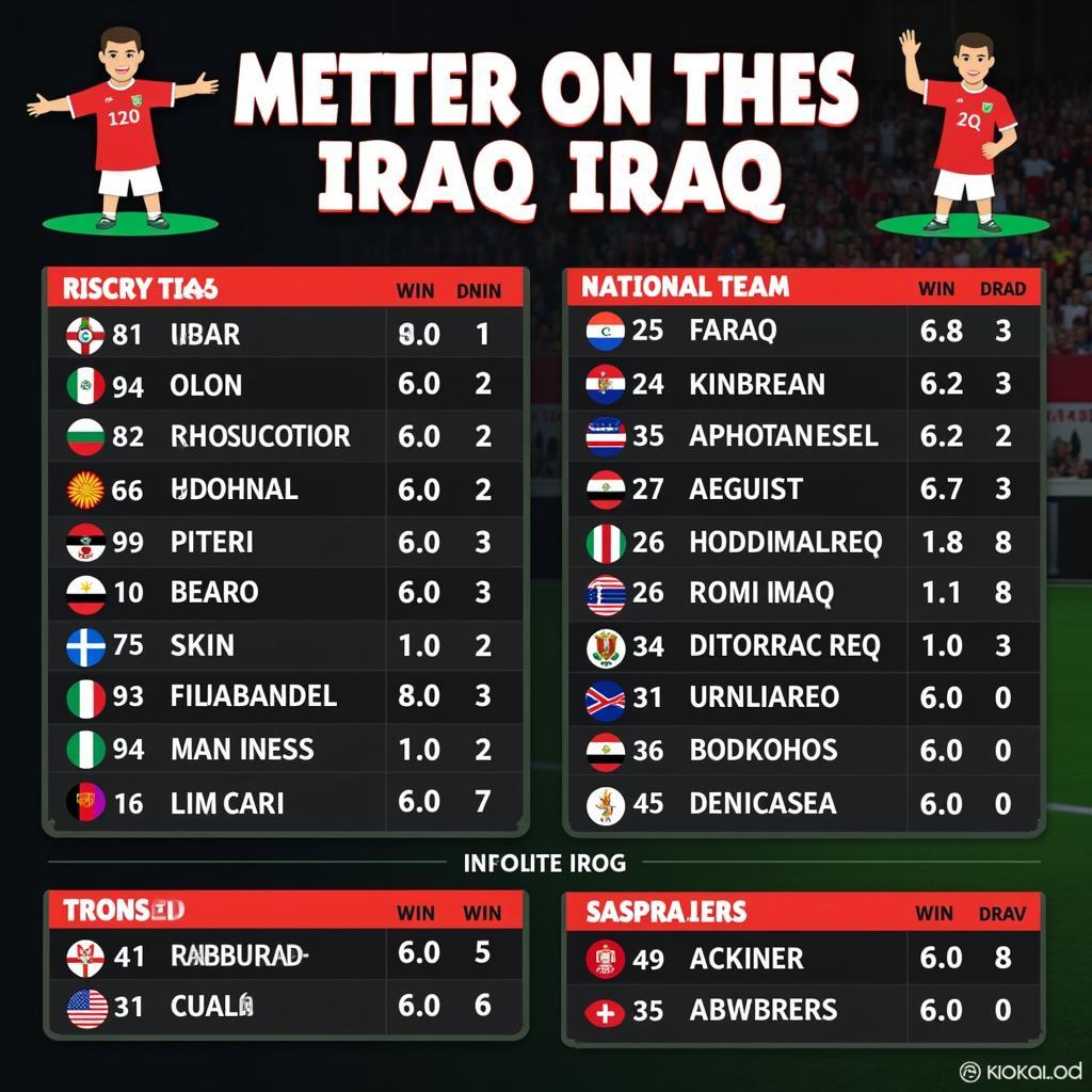 Lịch sử đối đầu Iraq vs các đội tuyển bóng đá