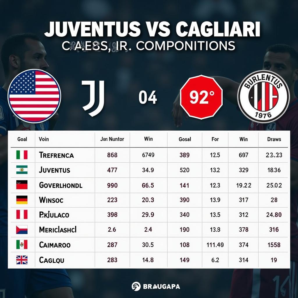 Lịch sử đối đầu Juventus vs Cagliari