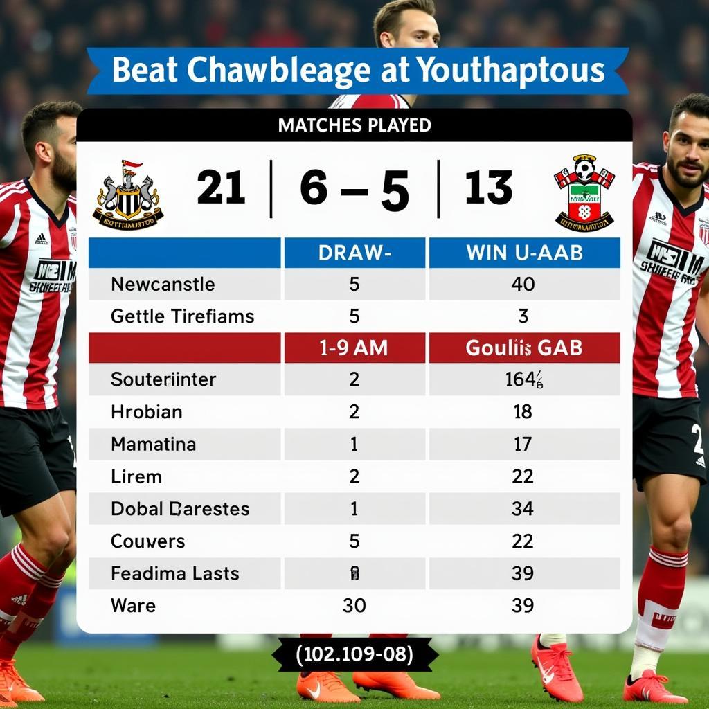 Lịch sử đối đầu Newcastle vs Southampton