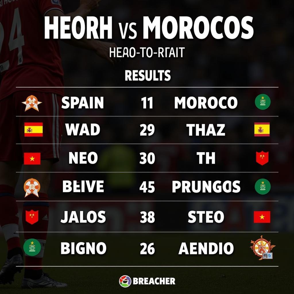 Lịch sử đối đầu Tây Ban Nha vs Maroc