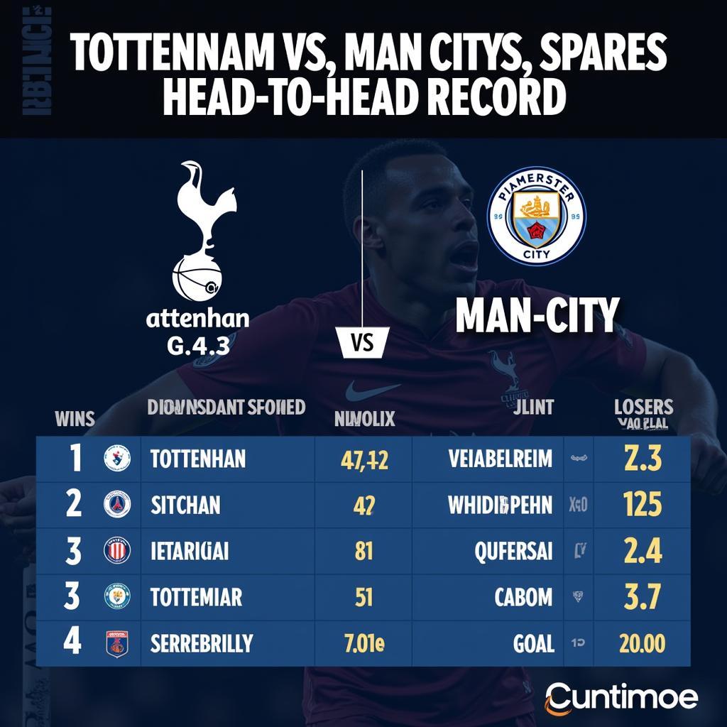 Lịch sử đối đầu Tottenham Man City