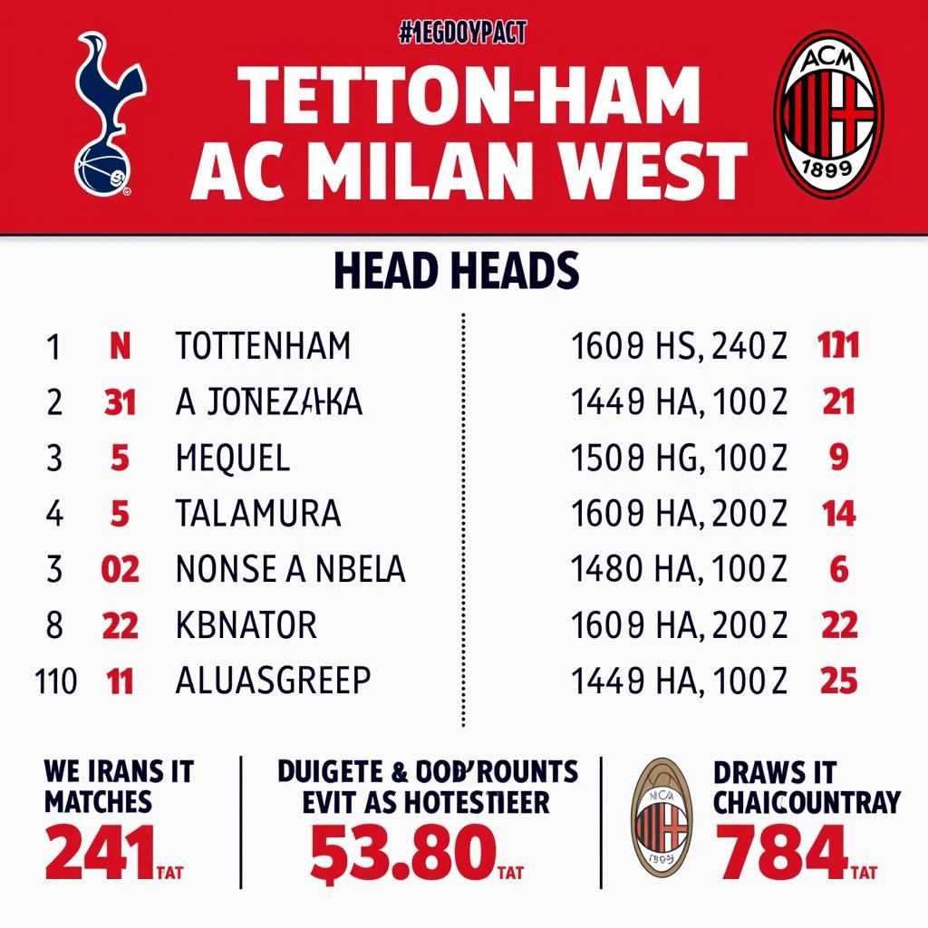 Lịch sử đối đầu giữa Tottenham và AC Milan tại các giải đấu lớn