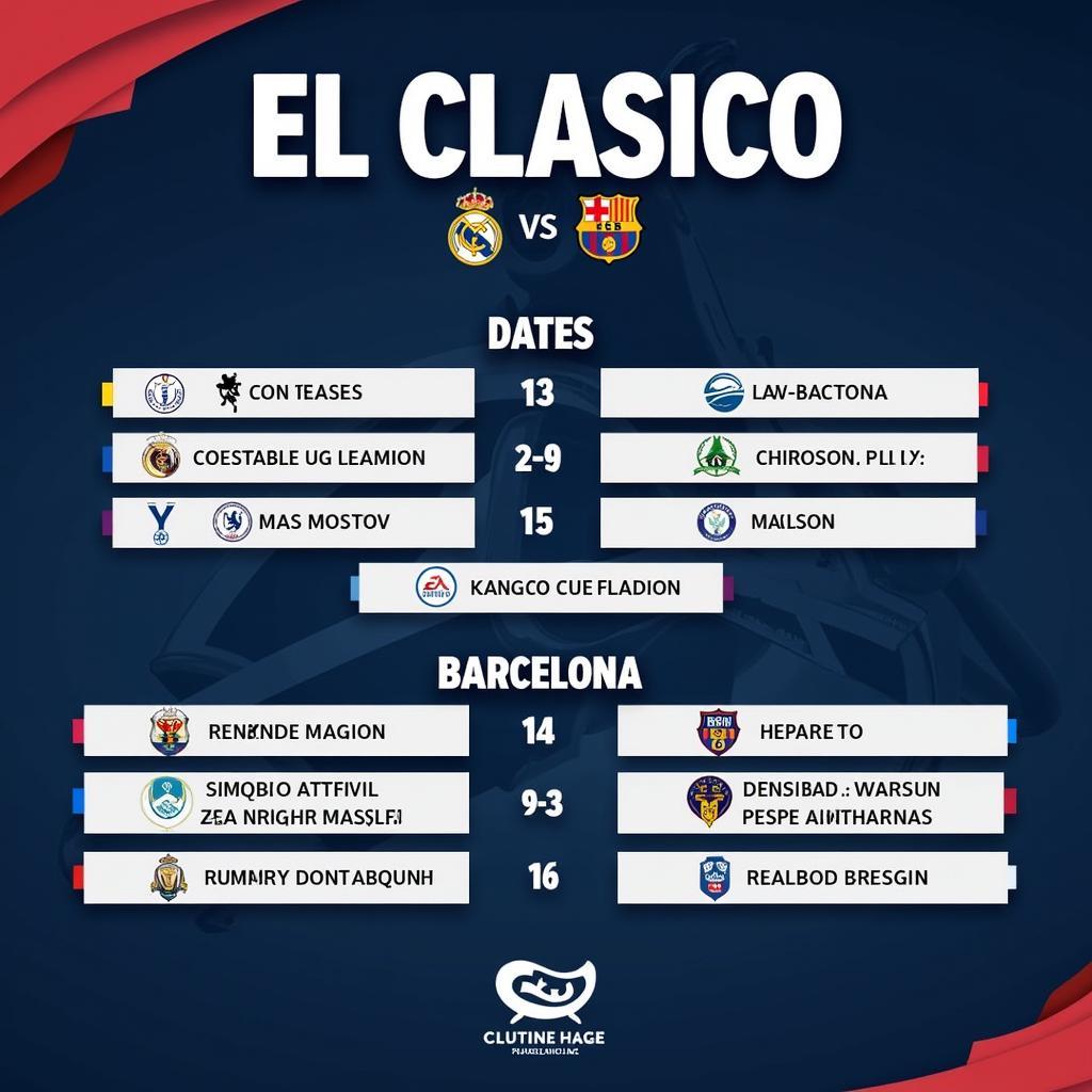 Lịch thi đấu Real Madrid vs Barcelona