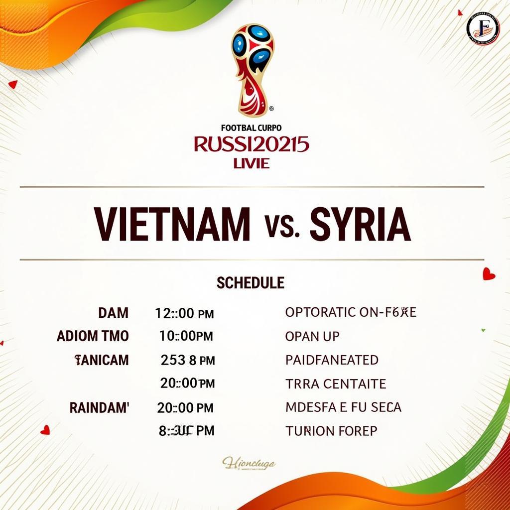 Lịch thi đấu VN vs Syria