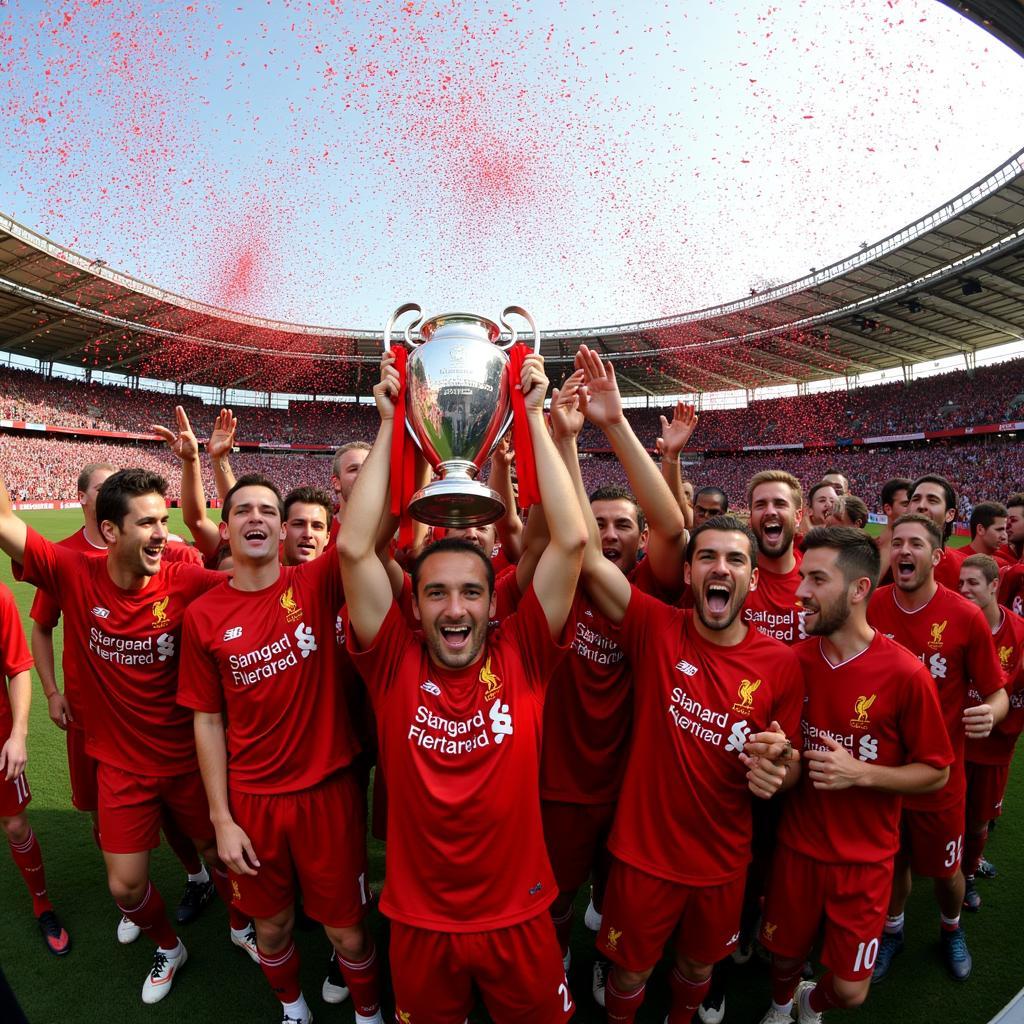 Liverpool ăn mừng chức vô địch Champions League 2005