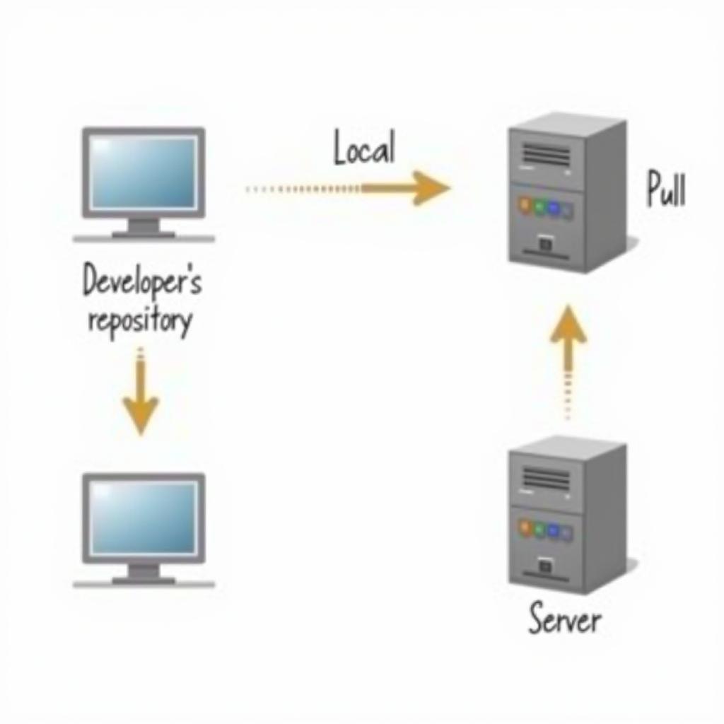 Sơ đồ so sánh local và remote repository