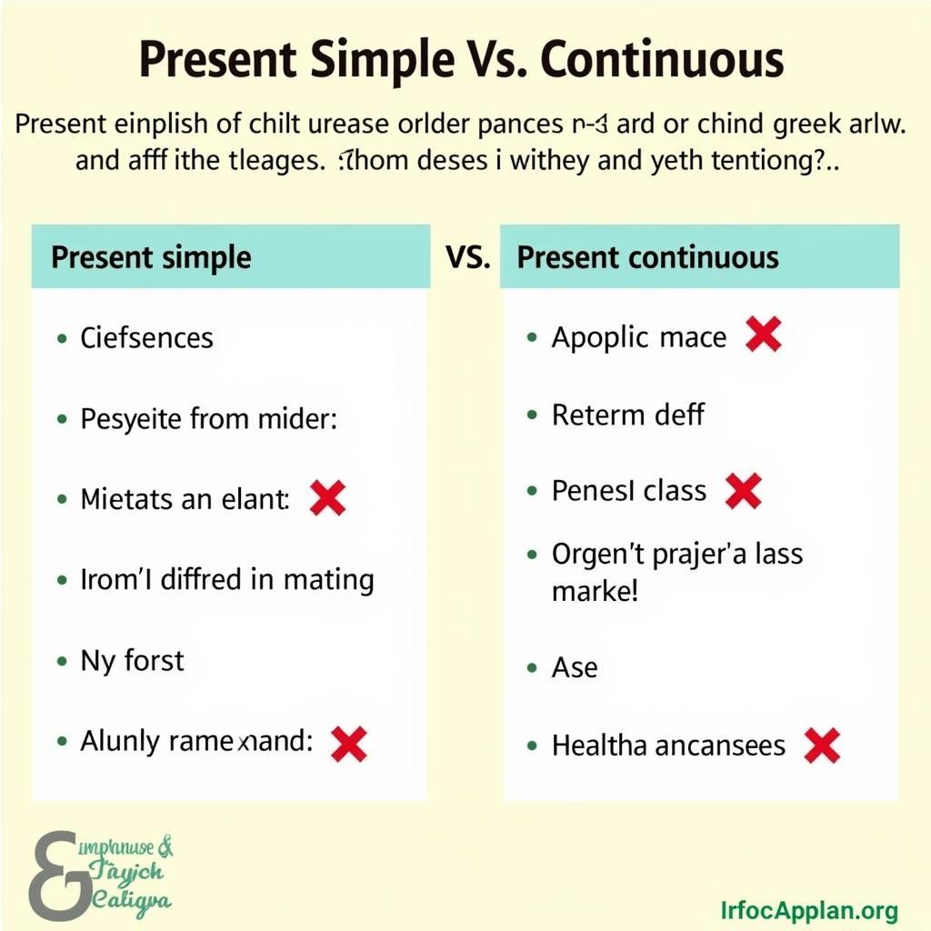 Lỗi thường gặp khi sử dụng present simple vs present continuous